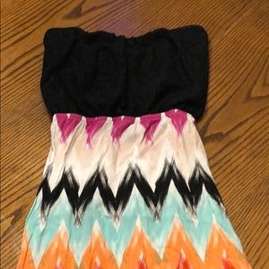 Strapless high-low dress